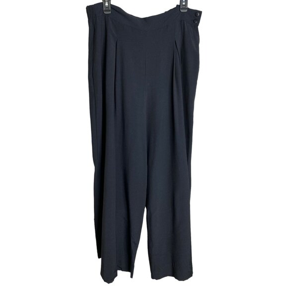 Ellen Figg Vintage Womens Black Wide Leg Pants with Elasticized Back Size M Goth - Picture 1 of 12